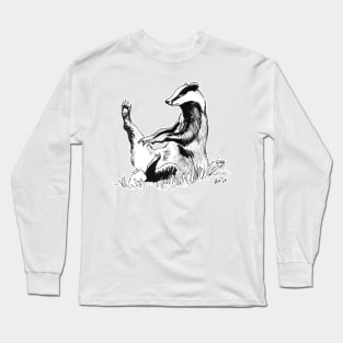 Badger showing leg Long Sleeve T-Shirt